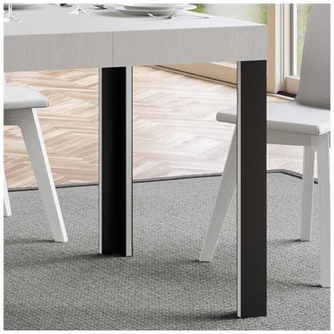 Tavolo Allungabile 70x110/194 Cm Linea Telaio Antracite - Bianco Frassino - Foto 6