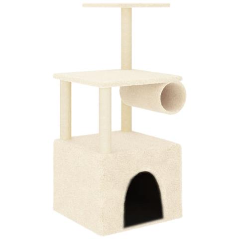 Albero Per Gatti Con Tiragraffi In Sisal Crema 109,5 Cm - Foto 1