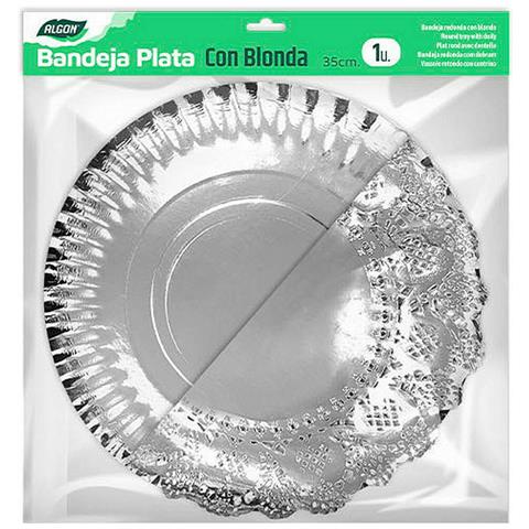 Vassoio Per Aperitivi Algon Rotonda Argentato 35 X 35 X 2 Cm (48 Unità) - Foto 2