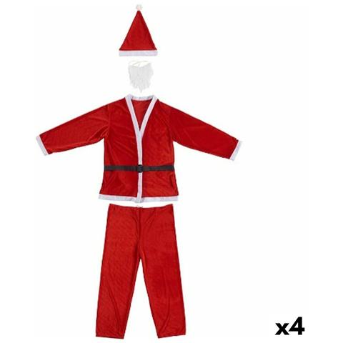 Costume Per Adulti Babbo Natale Taglia Unica Bianco Rosso (4 Unità) - Foto 1