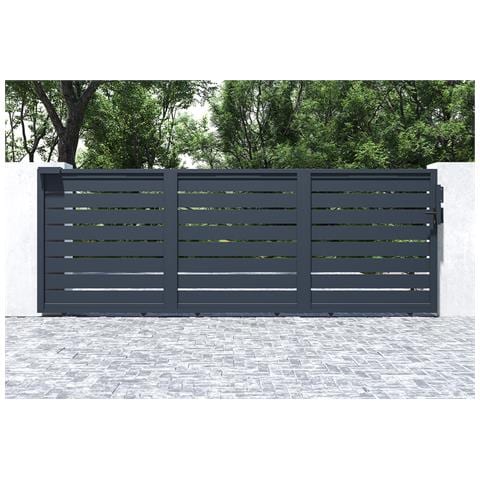 Cancello Scorrevole 4,5m Vogel H. 160cm Alluminio Grigio - Foto 2