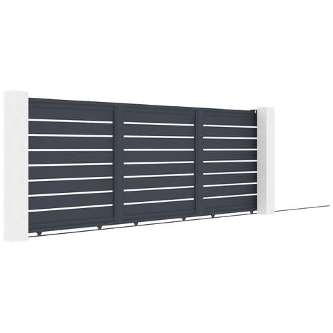Cancello Scorrevole 4,5m Vogel H. 160cm Alluminio Grigio - Foto 8