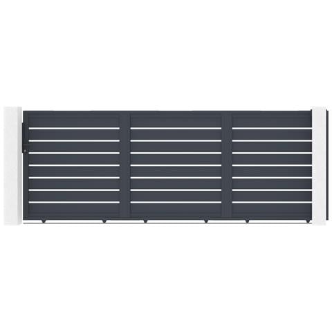Cancello Scorrevole 4,5m Vogel H. 160cm Alluminio Grigio - Foto 1