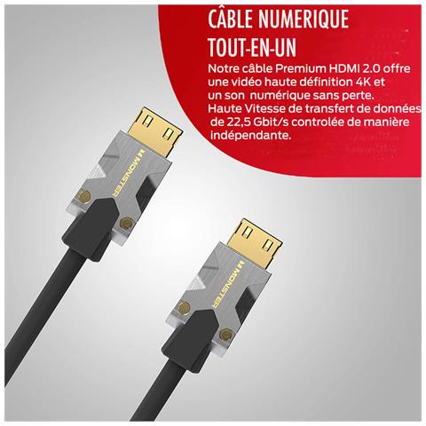 Cavo Hdmi M1000 Uhd 4k Hdr 22.5 Gbit/s 5m, Argento - Foto 2