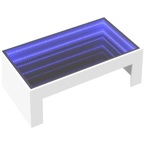 Tavolino Da Salotto Con Led Infinity Bianco 90x50x30 Cm - Foto 3