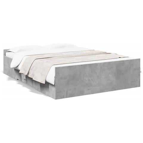 Giroletto Cassetti Grigio Cemento 135x190 Cm Legno Multistrato - Foto 2