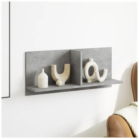 Mobile A Parete 70x16,5x30 Cm Grigio Cemento Legno Multistrato - Foto 3
