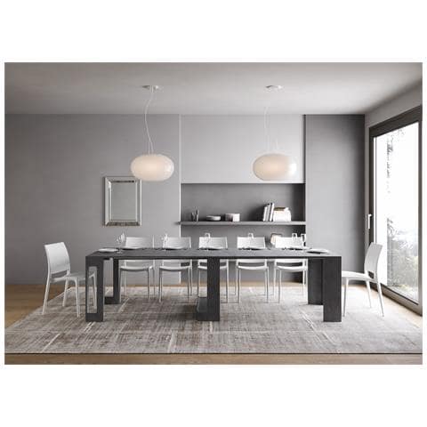 Consolle Allungabile 90x42/302 Cm Evolve Antracite Spatolato - Foto 2