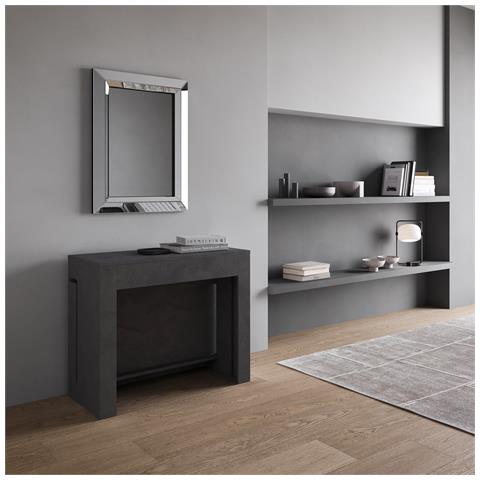 Consolle Allungabile 90x42/302 Cm Evolve Antracite Spatolato - Foto 4