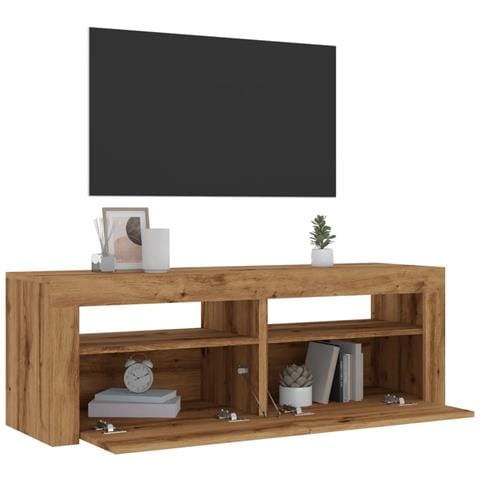 Mobile Porta TV con LED Artigianale 120x35x40 cm Multistrato - Foto 2