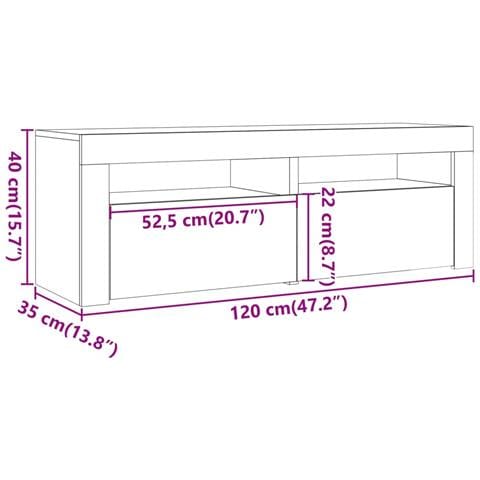 Mobile Porta TV con LED Artigianale 120x35x40 cm Multistrato - Foto 10