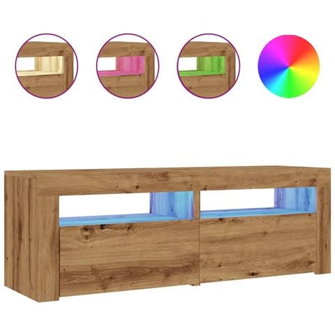 Mobile Porta TV con LED Artigianale 120x35x40 cm Multistrato - Foto 1