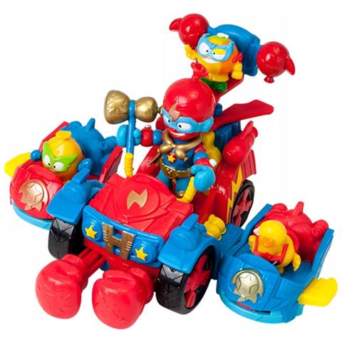 Veicolo Da Combattimento Con Pugile A Palloncino Con 3 Eroi Kazoom Kids Superthings, Multicolore - Foto 1