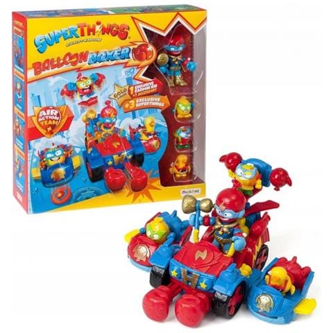 Veicolo Da Combattimento Con Pugile A Palloncino Con 3 Eroi Kazoom Kids Superthings, Multicolore - Foto 2
