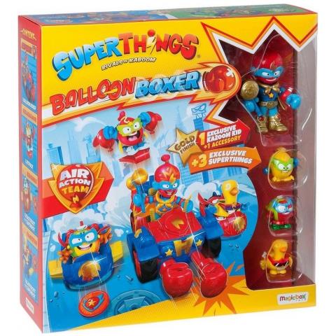 Veicolo Da Combattimento Con Pugile A Palloncino Con 3 Eroi Kazoom Kids Superthings, Multicolore - Foto 4