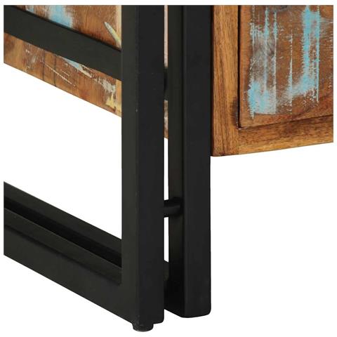 Comodino 40x40x59 cm in Legno Massello di Recupero - Foto 9