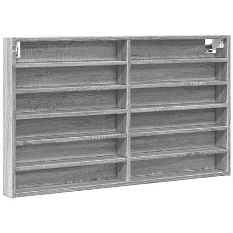 Armadietto Vetrina Grigio Sonoma 100x8,5x58cm Legno Multistrato - Foto 2