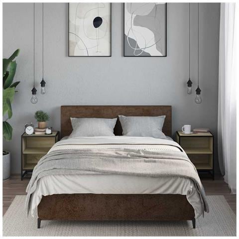 Comodini 2pz Rovere Sonoma 40x31x50cm Legno Multistrato Metallo - Foto 3
