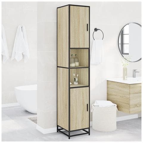 Mobile Da Bagno Sonoma 35x37,5x188,5 Cm In Truciolato E Metallo - Foto 1