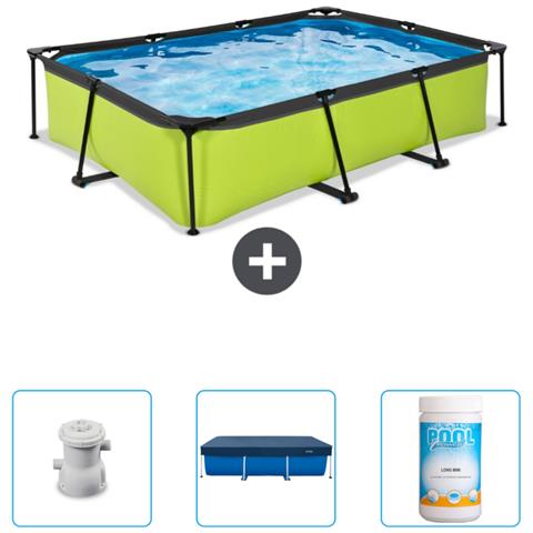 Piscina Fuori Terra - Rettangolo - 300x200x65 Cm - Groen - Include Accessori Coordinati Cb75 - Foto 1