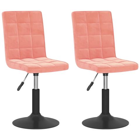 Lusso Casadino -  Sedie Da Pranzo Girevoli 2 Pz Rosa In Velluto - Foto 1