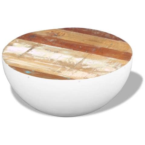 Tavolino Da Salotto Forma Di Coppa Legno Di Recupero 60x60x30cm - Foto 1