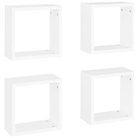 Mensole Parete A Cubo 4 Pz Bianche 30x15x30 Cm - Foto 1
