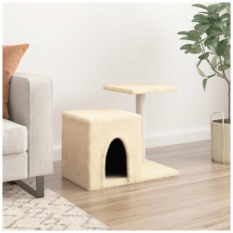 Lusso Casadino - Albero Per Gatti Con Tiragraffi In Sisal Crema 50,5 Cm - Foto 2