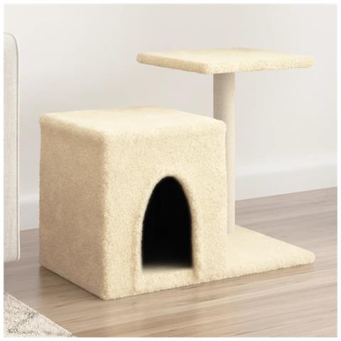Lusso Casadino - Albero Per Gatti Con Tiragraffi In Sisal Crema 50,5 Cm - Foto 8
