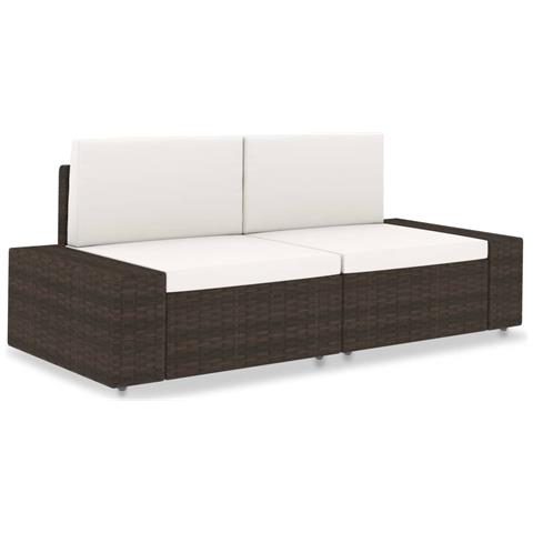 Lusso Casadino -  Divano Modulare A 2 Posti In Polyrattan Marrone - Foto 2