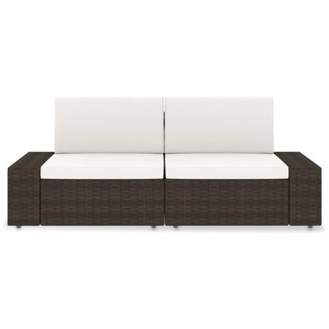 Lusso Casadino -  Divano Modulare A 2 Posti In Polyrattan Marrone - Foto 1