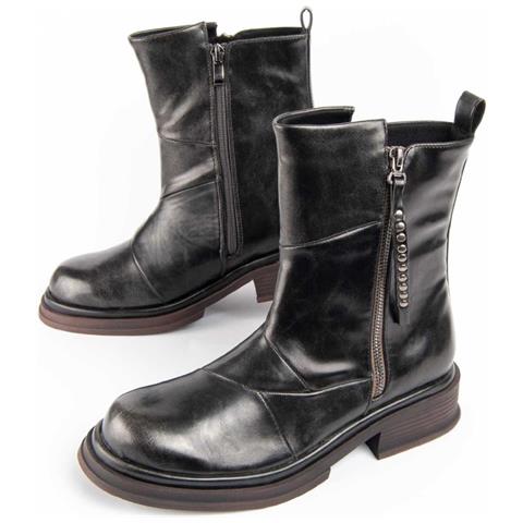 Stivale Con Tacco Motta Grigio Grigio Materiale Sintetico E Tessile - Foto 1