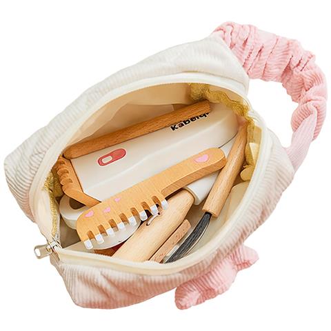 Set Da Parrucchiere In Legno Da 14 Pezzi Con Custodia In Tessuto Per Bambini - Foto 4