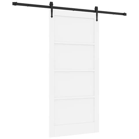 Porta scorrevole con set hardware 'ORKDAL'Bianco in legno massello di pino - Foto 1