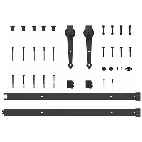 Porta scorrevole con set hardware 'ORKDAL'Bianco in legno massello di pino - Foto 9