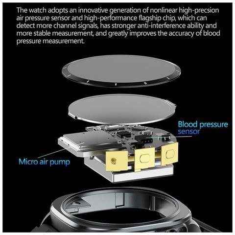 Smartwatch Avanzato Per Il Monitoraggio Della Salute Con Ecg E Pressione Sanguigna Black - Foto 7