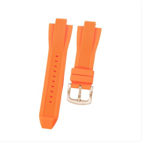Cinturino In Silicone Compatibile Con Michael Kors Mk8184 8729 9020 Con Attacco Convesso Orange - Foto 3