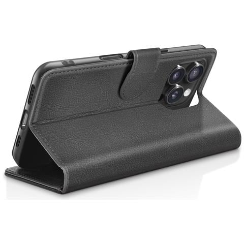 Custodia A Portafoglio Per Iphone 16 Pro Max Con Supporto E Linguetta Magnetica, Nero - Foto 5