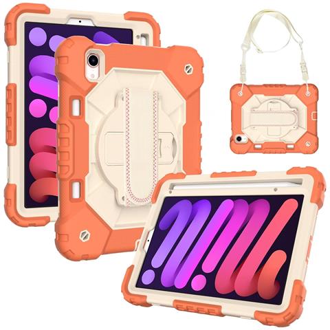 Custodia Per Ipad Mini 6 8.3"" Con Supporto E Tracolla Arancione - Foto 1