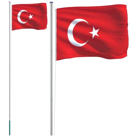 Asta e Bandiera Turchia 6,23 m Alluminio - Foto 1