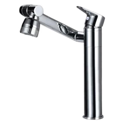 Rubinetto per lavabo da bagno, Blackswan, tipo M333, modello girevole cromato alto, con 2 modalità e beccuccio mobile, misura 30 cm - Foto 1