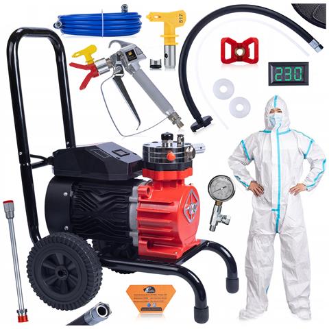Pompa Airless Strong Storm 1100 Rss05 - 3500w, 22mpa, 18l /min | Set Con Pistola, Lancia, Tubo 8m, Manometro, Tuta - Foto 1