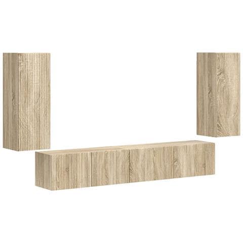 Set mobile TV 4 pz Rovere Sonoma Legno ingegnerizzato - Foto 1