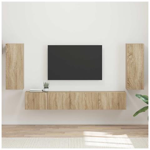 Set mobile TV 4 pz Rovere Sonoma Legno ingegnerizzato - Foto 2