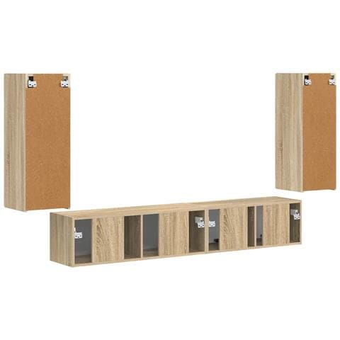 Set mobile TV 4 pz Rovere Sonoma Legno ingegnerizzato - Foto 9