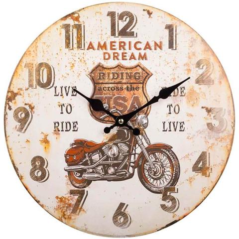 Orologio Da Parete In Legno Marrone D34x2h - Foto 1