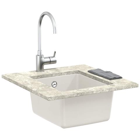 Lavello Bianco 370 x 460 mm 80% Quarzo e 20% Resina - Foto 2