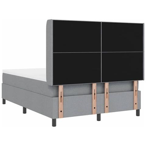 Letto a molle con materasso Grigio chiaro 140 x 190 cm Tessuto - Foto 9