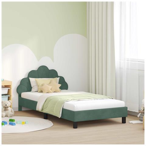 Struttura letto bambini con testata Verde Mare 80 x 200 cm - Foto 2