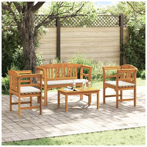 Set da giardino con divano a rosa con cuscino 4 pcs - Foto 2